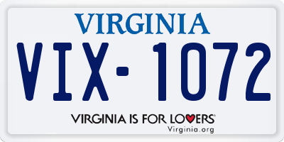 VA license plate VIX1072