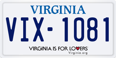 VA license plate VIX1081