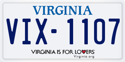 VA license plate VIX1107