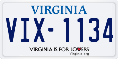 VA license plate VIX1134