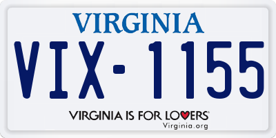 VA license plate VIX1155