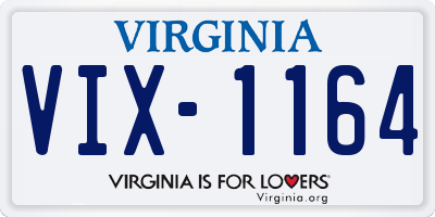 VA license plate VIX1164