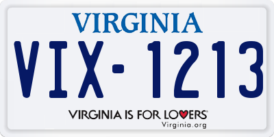 VA license plate VIX1213