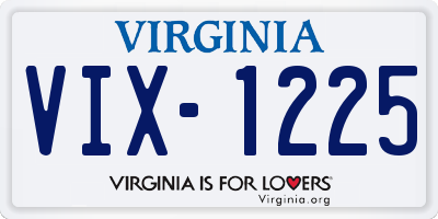 VA license plate VIX1225