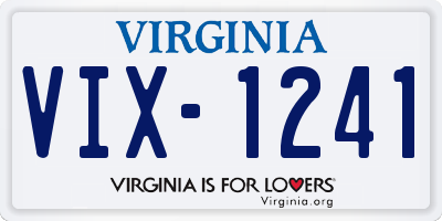 VA license plate VIX1241