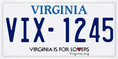 VA license plate VIX1245