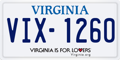 VA license plate VIX1260