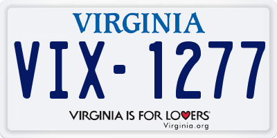 VA license plate VIX1277