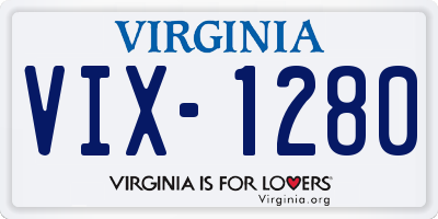 VA license plate VIX1280