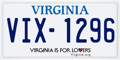 VA license plate VIX1296