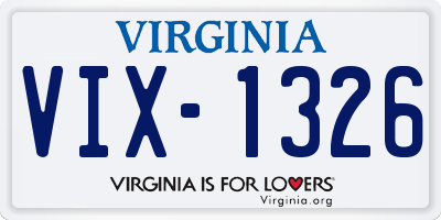 VA license plate VIX1326