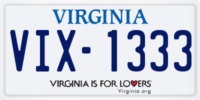 VA license plate VIX1333