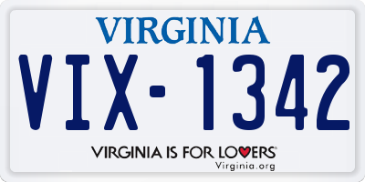 VA license plate VIX1342
