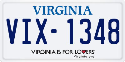 VA license plate VIX1348