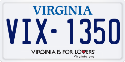 VA license plate VIX1350