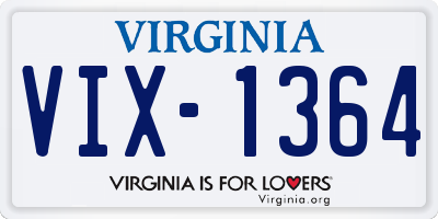 VA license plate VIX1364