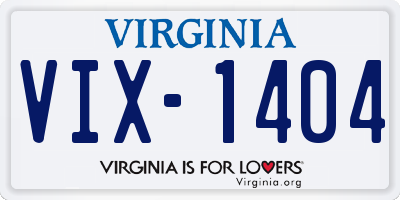 VA license plate VIX1404