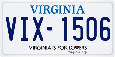 VA license plate VIX1506