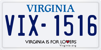 VA license plate VIX1516
