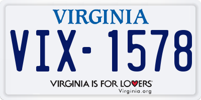 VA license plate VIX1578