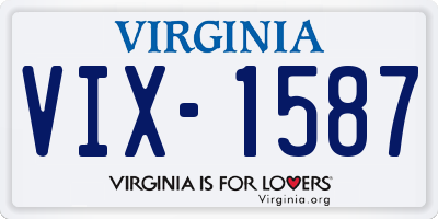 VA license plate VIX1587