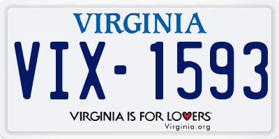VA license plate VIX1593