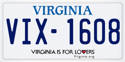 VA license plate VIX1608