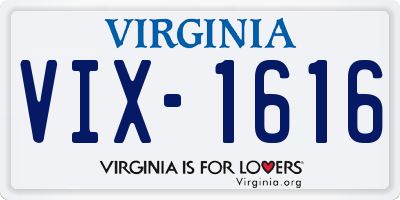 VA license plate VIX1616