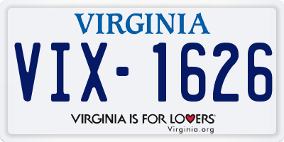 VA license plate VIX1626