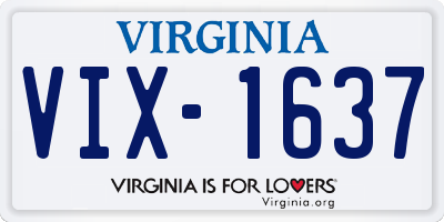VA license plate VIX1637