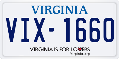 VA license plate VIX1660