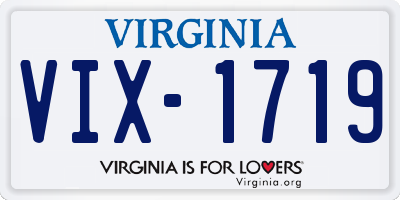 VA license plate VIX1719
