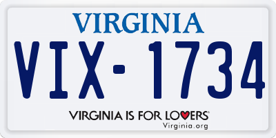 VA license plate VIX1734