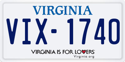 VA license plate VIX1740