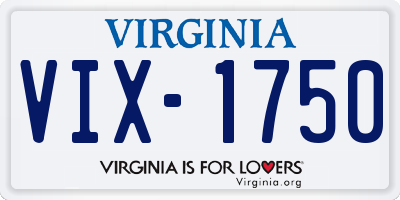 VA license plate VIX1750