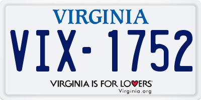 VA license plate VIX1752