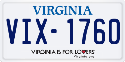VA license plate VIX1760
