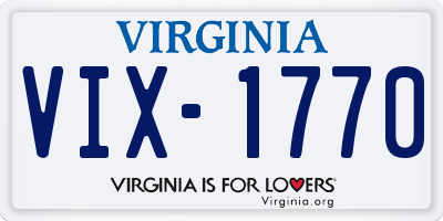 VA license plate VIX1770