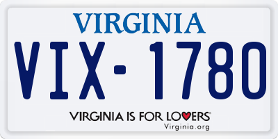 VA license plate VIX1780