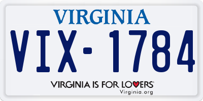 VA license plate VIX1784