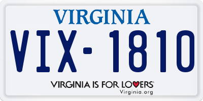 VA license plate VIX1810