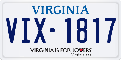 VA license plate VIX1817