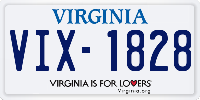 VA license plate VIX1828