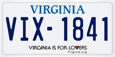 VA license plate VIX1841