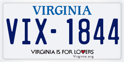VA license plate VIX1844