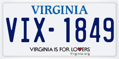 VA license plate VIX1849