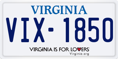 VA license plate VIX1850