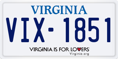 VA license plate VIX1851