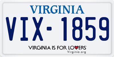 VA license plate VIX1859