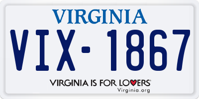 VA license plate VIX1867